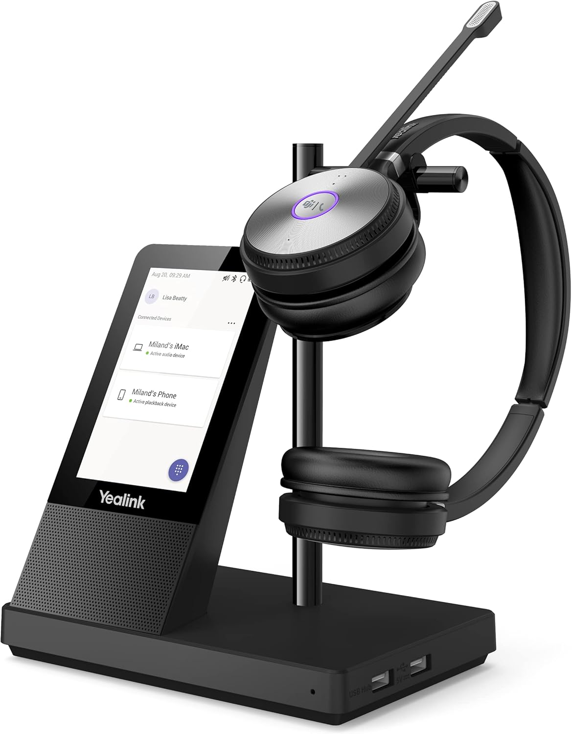 Yealink WH66 Dual Teams Wireless Noise Canceling Headset - Headset Works with USB Enabled Computers, Desk Phones and Softphones Also Connects to Cell Phones with Bluetooth.