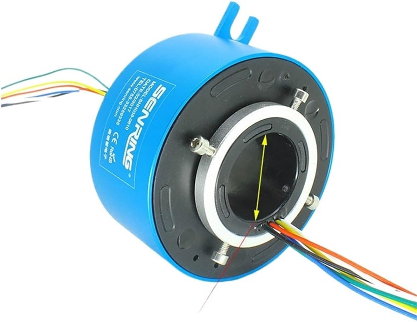 Slip Ring Rotary union with Hole Size 38.1mm OD 99mm Rotating Conductive Hallow Shaft Slip Rings 6/12/18/24 Wires 10A(38.1x99mm 24CH 10A)