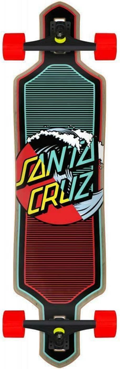 Santa Cruz Cruiser Skateboard Wave Dot Splice Drop Thru, 9.0in x 36in