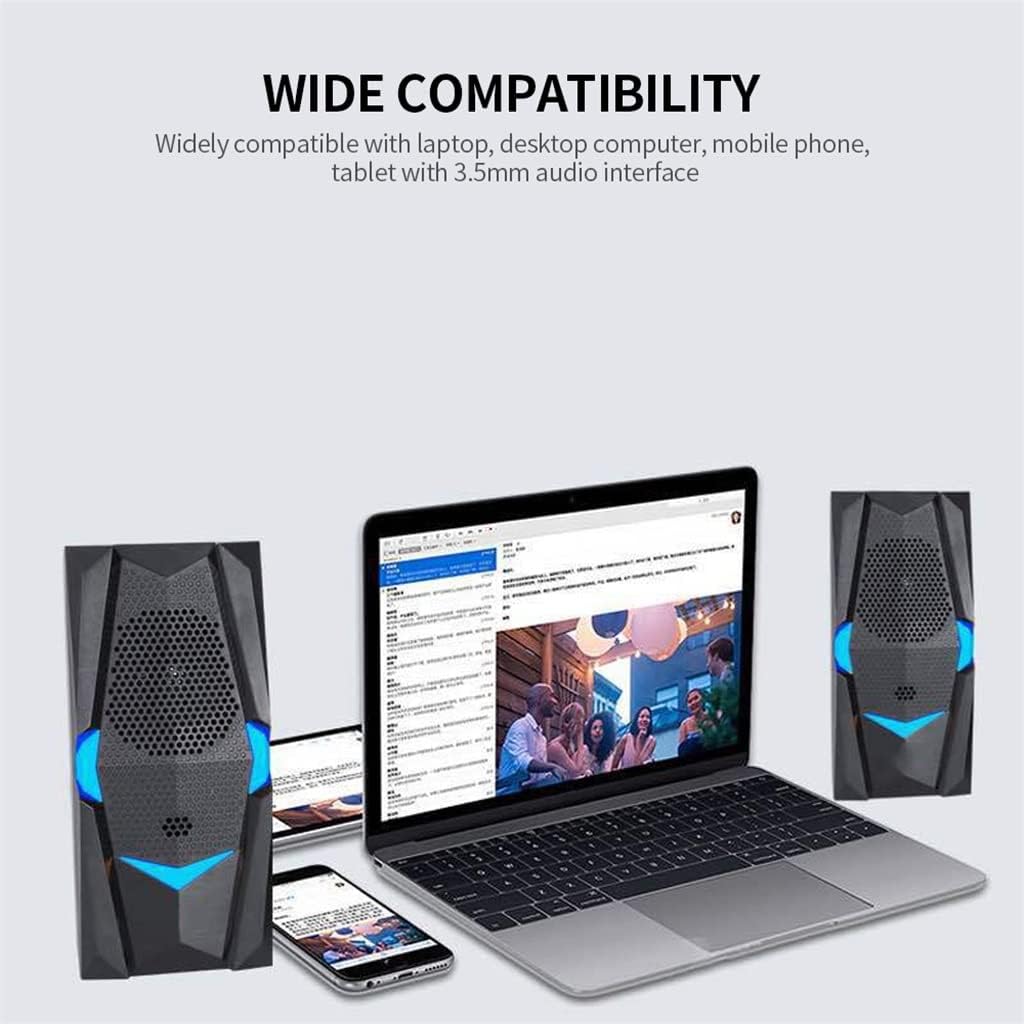 USB Wired Computer Speaker Multimedia Speaker Desktop Speaker Stereo Sound Effect Independent Volume Control for PC Laptop
