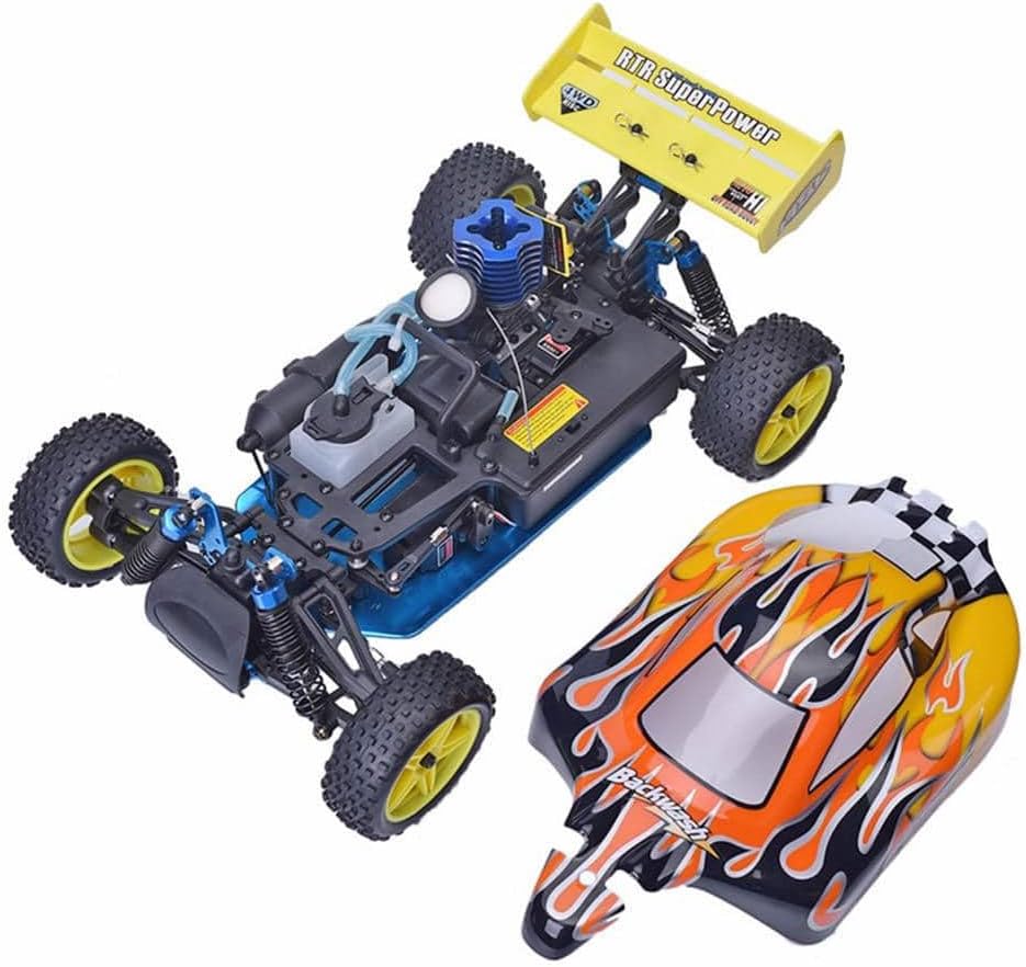 RC Car Two Speed Nitro RC Truck for Adult 1/10 75CC Oil-Powered RC Crawler Truck 90KM/H Fast 4WD Hobby Grade Racing Car Off Road Buggy Nitro Gas Power Remote Control Car RC Vehicle 94166