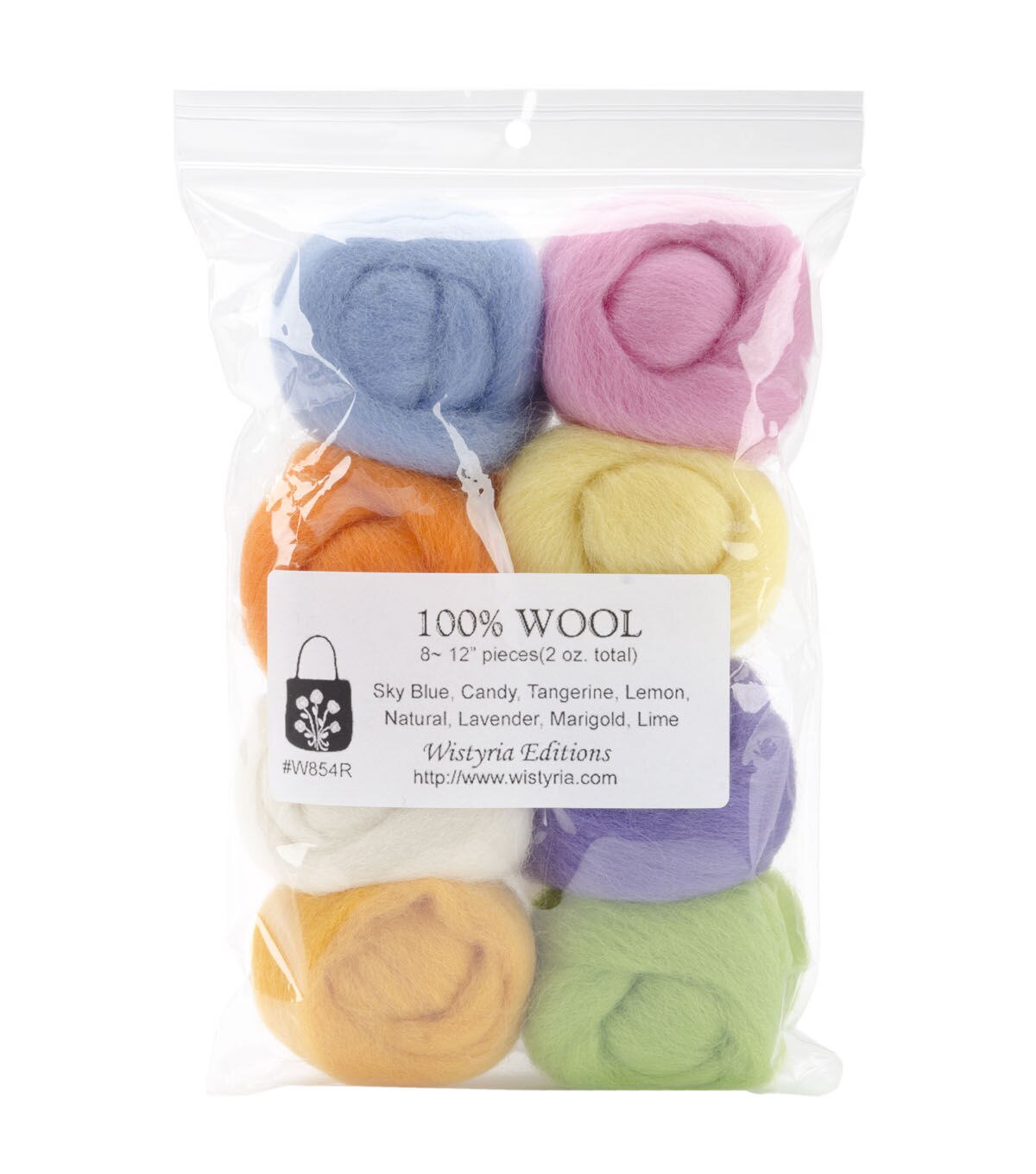 Wistyria Editions 2oz Needle Felting Roving Wool 8ct