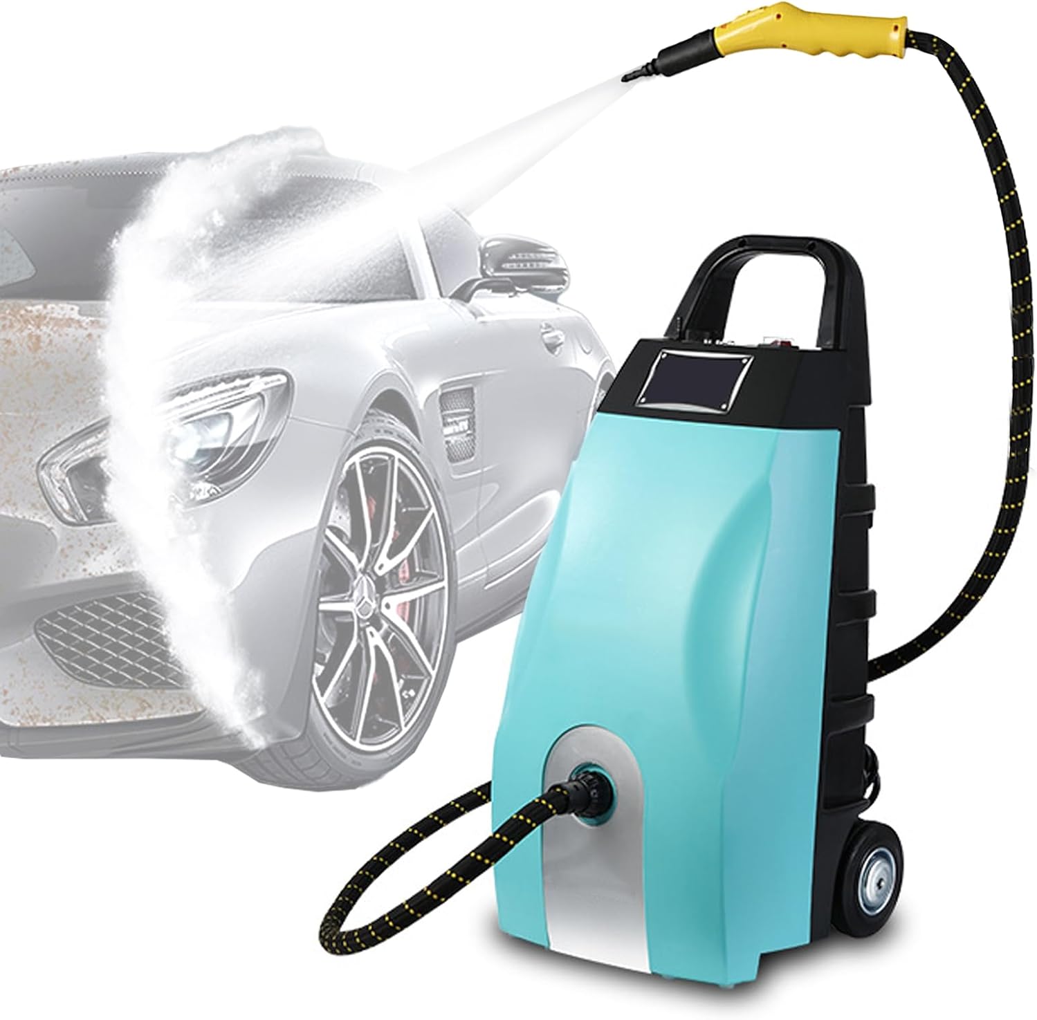 Commercial Steam Cleaner 3000W Heavy Duty - 3.5L Tank, 230°F High Temp Steam for Restaurant Kitchen, Lightweight Steamer with Safety Lock, Used for car & kitchen cleaning (Blue Standard)