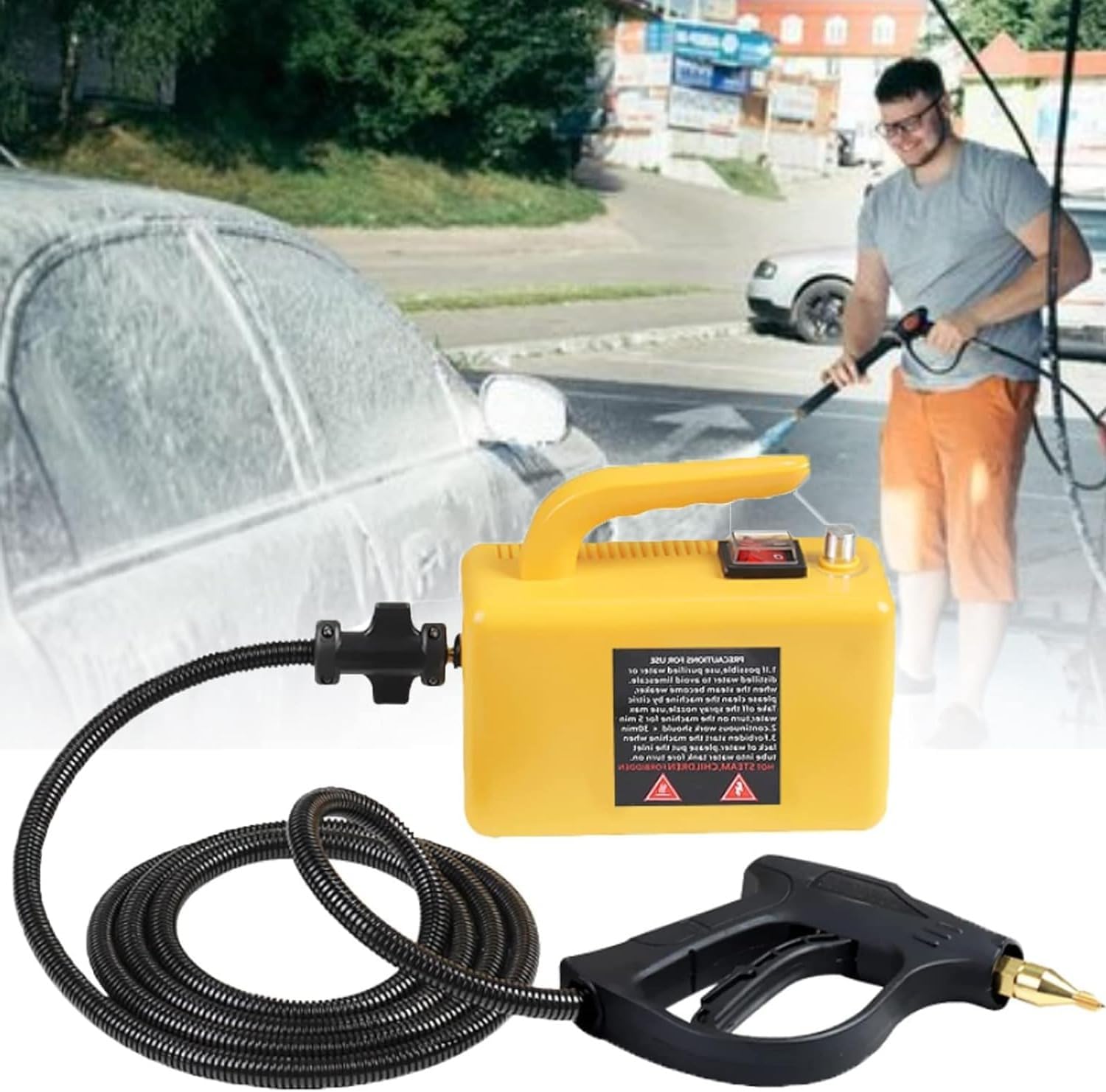 High Pressure Steam Cleaner, Hand-held Portable 2600W Automatic Pumping Steam Cleaning Machine