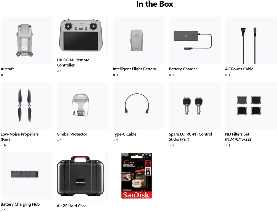 DJI Air 2S Fly More Pro Vlogger Combo with DJI RC, Drone with 3-Axis Gimbal Camera, 5.4K Video, 1-Inch CMOS Sensor, 4 Directions of Obstacle Sensing, 31 Mins Flight Time, 12km 1080p Video Transmission, Two Extra Batteries