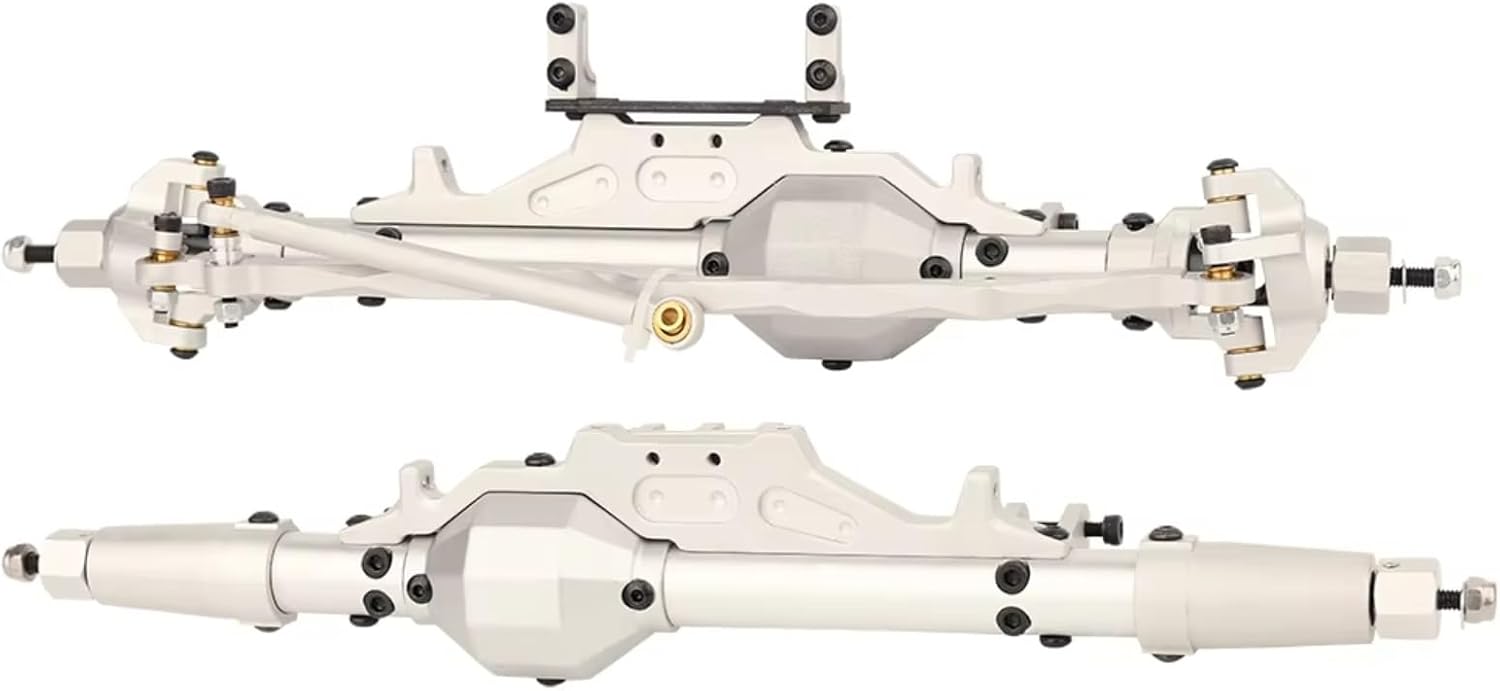 Rc Crawlers Axles For Axial For Wraith 90018 RR10 For Rock 1/10 Front And Rear Axle CNC Diamond Shaped Aluminum Complete RC Crawler For Racer Upgrade(Silver,1set)