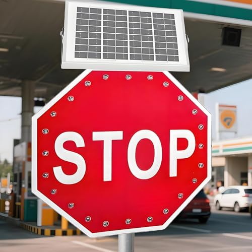 LED Solar Stop Sign - 32