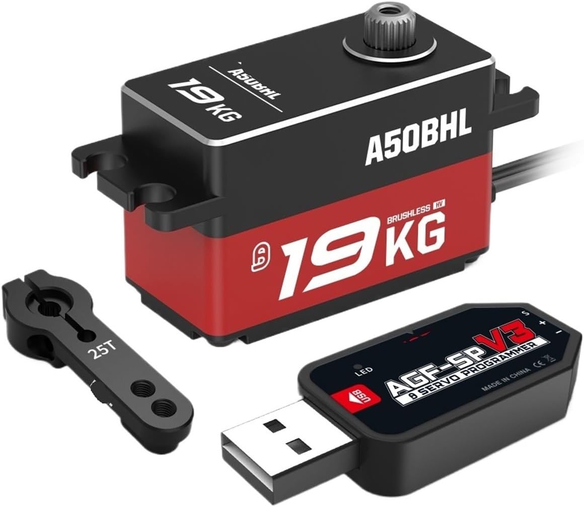 A50BHL A50CHM Programmable 19KG 18KG Brushless Coreless Digital Remote Control Servo Suitable for 1:10 1:12(A50CHM 18KG Set 3)