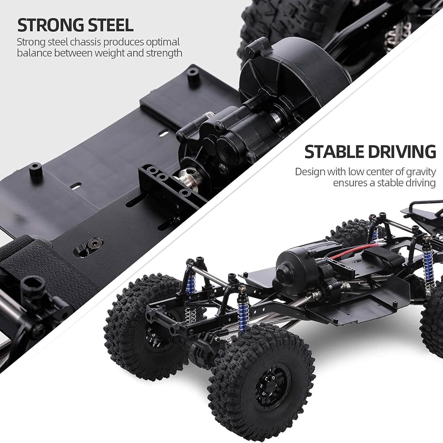 AUSTAR 313mm Wheelbase Chassis Frame w/Tries for 1/10 AXIAL SCX10 II 90046 90047 RC Crawler Climbing Car DIY
