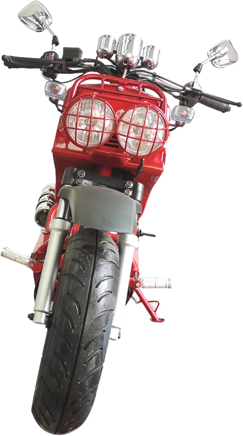 50cc Stretched Scooter Generation 1, Automatic Transmission, PMZ50-19, Wide 205/30-12 Rear Tire, Retro Speedometer, Gas Gauge, Street Legal Moped for Adults, Powerful 49cc GY6 Engine