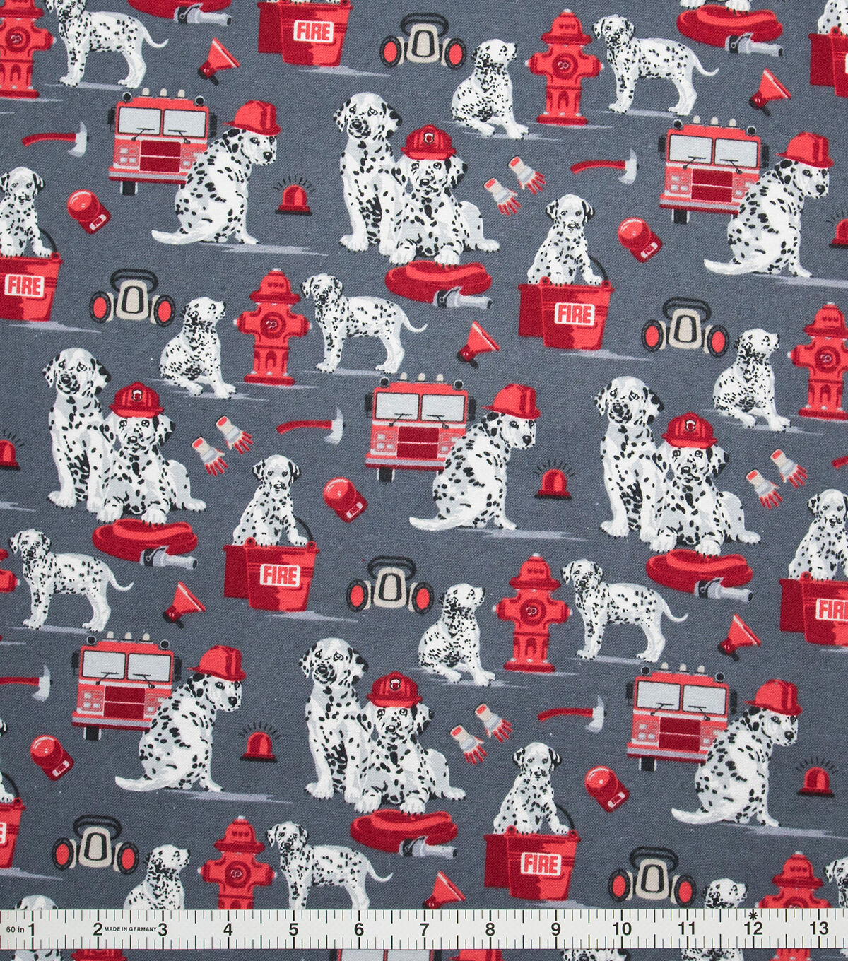 Fire Deptartment Dalmations Super Snuggle Flannel Fabric