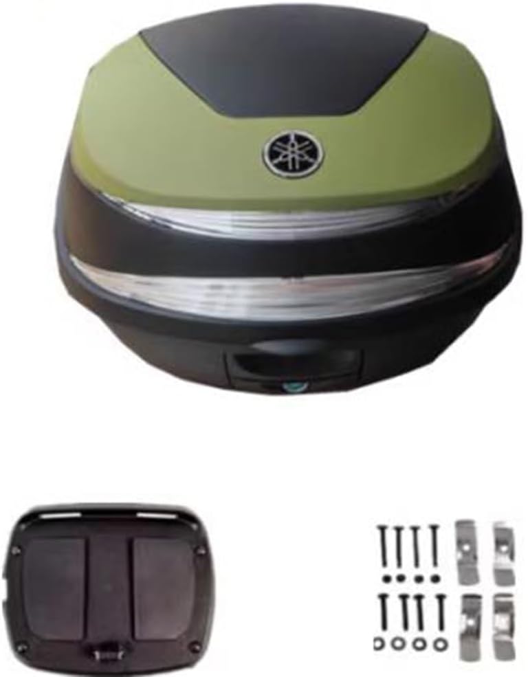 36L Motorcycle Trunk Tour Tail Box with Security Lock Motorcycle Top Case, Universal Motorcycle Top Box Scooter Trunk for Storing Helmet Luggage (Color : Green)
