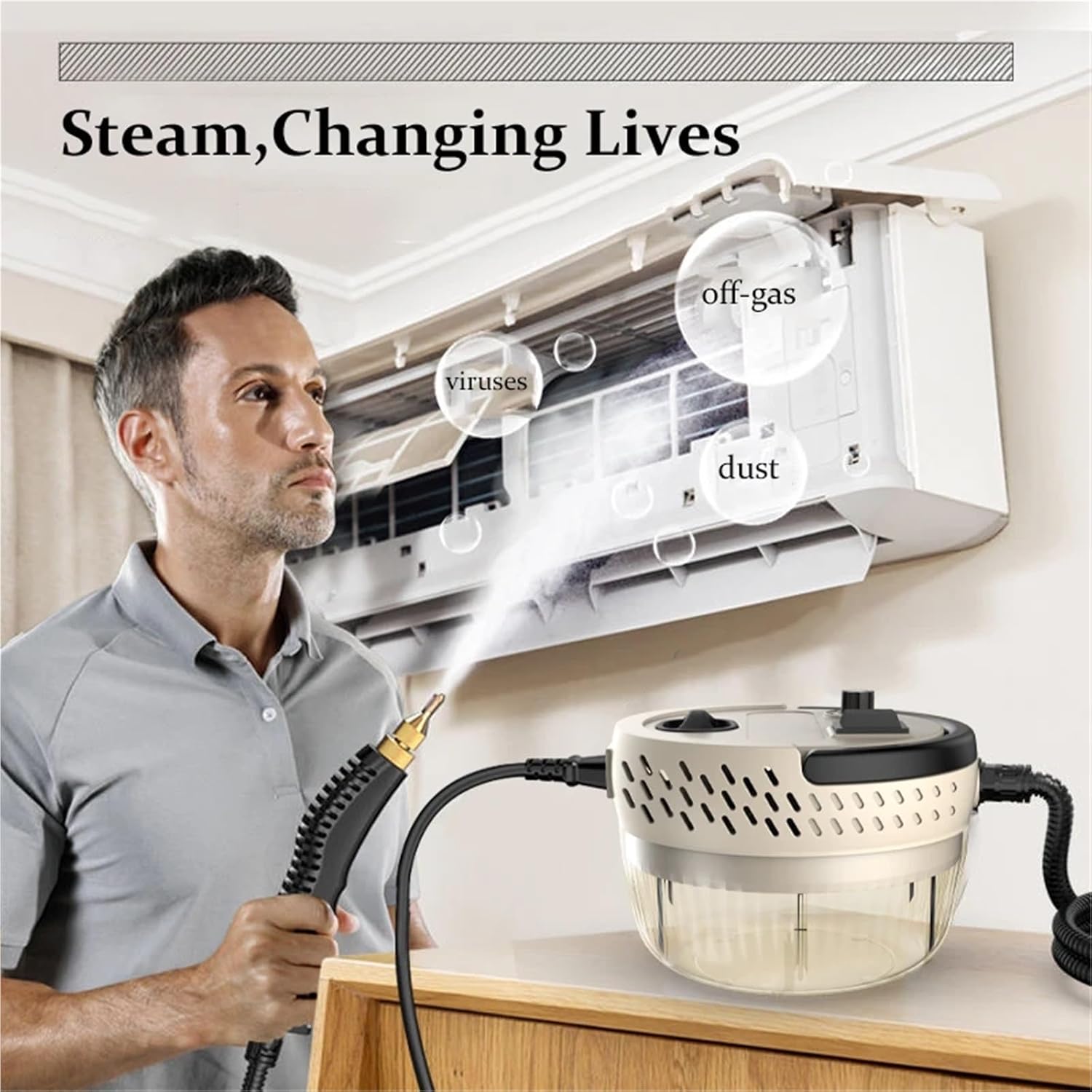 Steam Cleaner High Pressure and Temperature Sterilization 2500W Handhled Household Air Conditioner Kitchen Hood Washer(220 V)