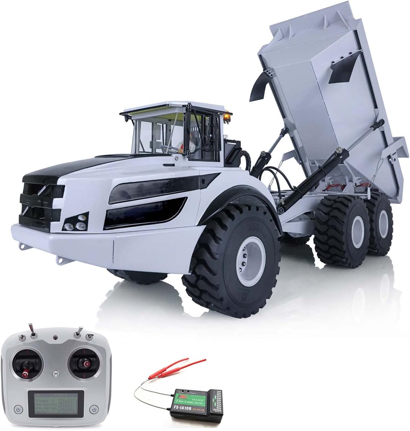 TOUCAN RC HOBBY 1/14 RC Metal Hydraulic 6 * 6 Articulated Truck Dumper Model Motor ESC Lights Christmas New Year Gifts 14+ for Adult