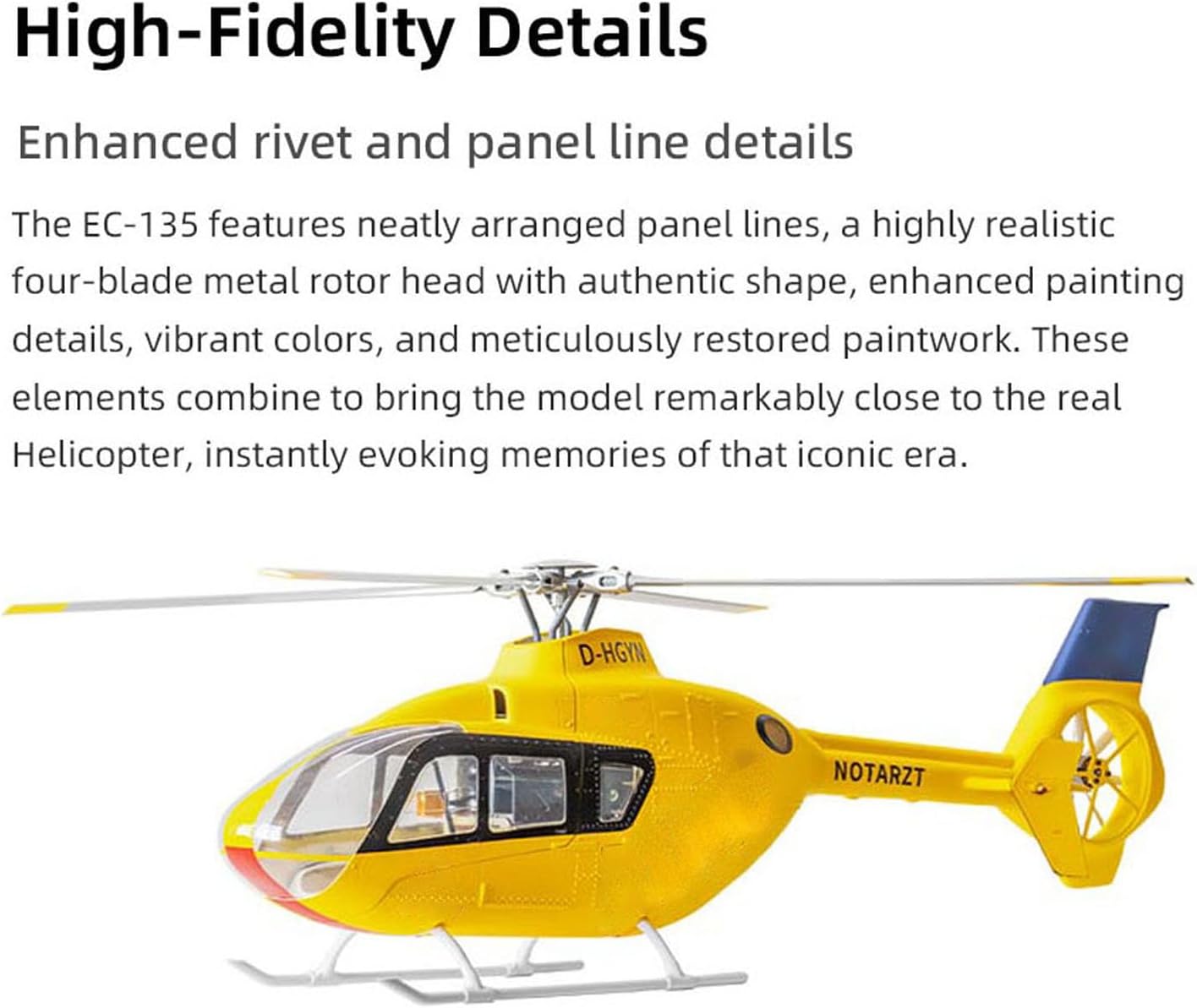 EC 135 6CH Radio Control Helicopter Dual Brushless Motors CNC Metal 4 Blade One Key Return Beidou Positioning RTF Adults Gifts Toy