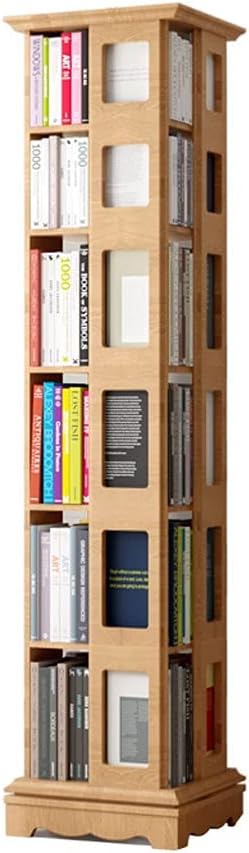 Home Bookshelf Solid Wood Rotating Bookshelf，Modern Minimalist Storage Storage Bookcase for Bedroom, Living Room Home and Office ​Shelves (Color : A, Size : 187cm)