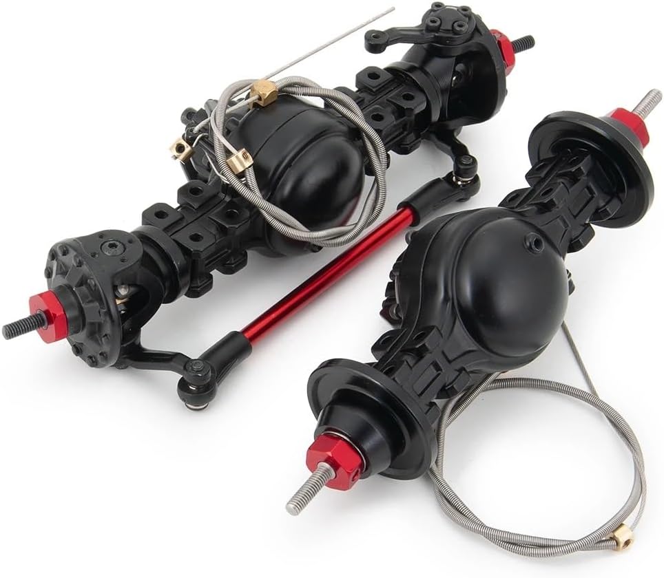 CNC Metal Front and Rear Axle Differential Upgrade Accessory Compatible with Compatible 1/14 RC Trailer Tow Drag(Front and Rear)