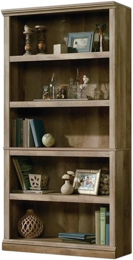 Home Square 2 Piece Wood Bookcase Set with 5 Shelf in Lintel Oak