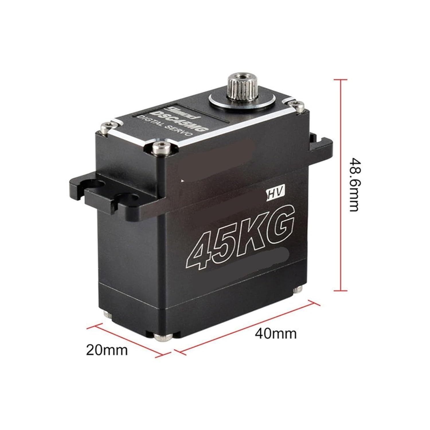 DC45-45kg Metal Gear Digital High Voltage Servo for 1/8/1/10 RC Cars(SC45M-270)