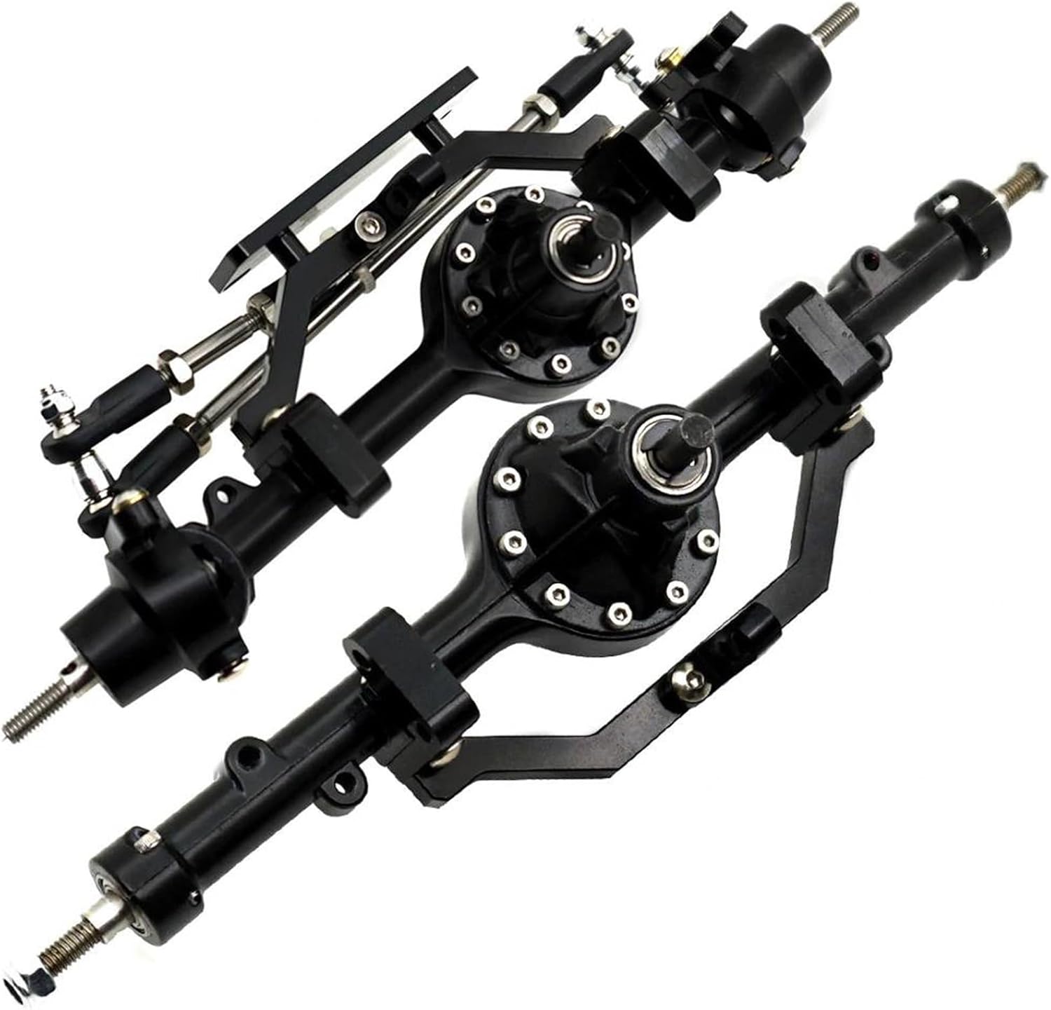 RC Vehicle Axles Compatible with D90 1/10 RC Crawler Car Truck Upgrade Parts Alloy Front & Rear Axle RC Car Front Rear Axle Set Upgrade Parts(1Set)