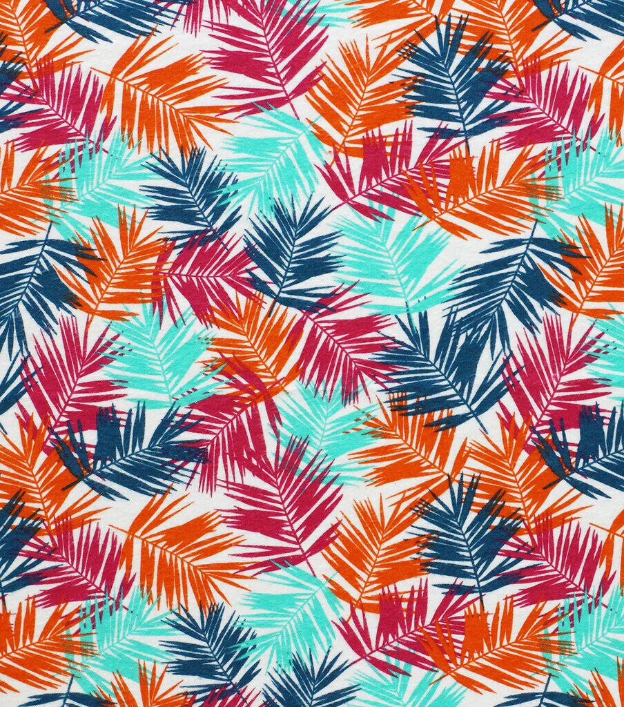 Super Snuggle Graphic Multi Leaves Flannel Fabric