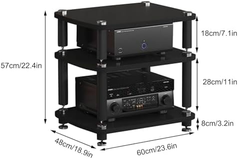 Media Stand for Record Player - Modern Metal Entertainment Center