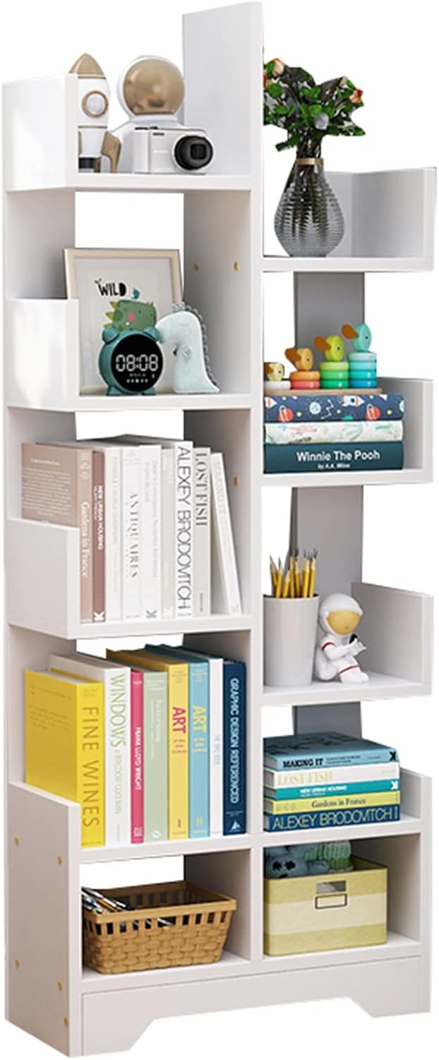 Modern Style Bookshelf/Bookcase, 36 46 57 in Tall Floor Standing Bookshelves Organizer Plant Stand, for Living Room Office (Color : Color 1, Size : 9-Tier)