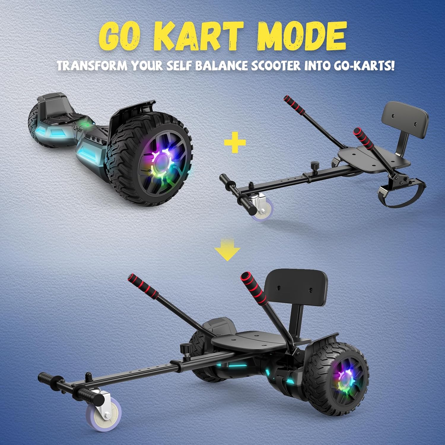 SISIGAD Scooters for Kids Ages 7-12, with Built-in Bluetooth Speaker and 6.5