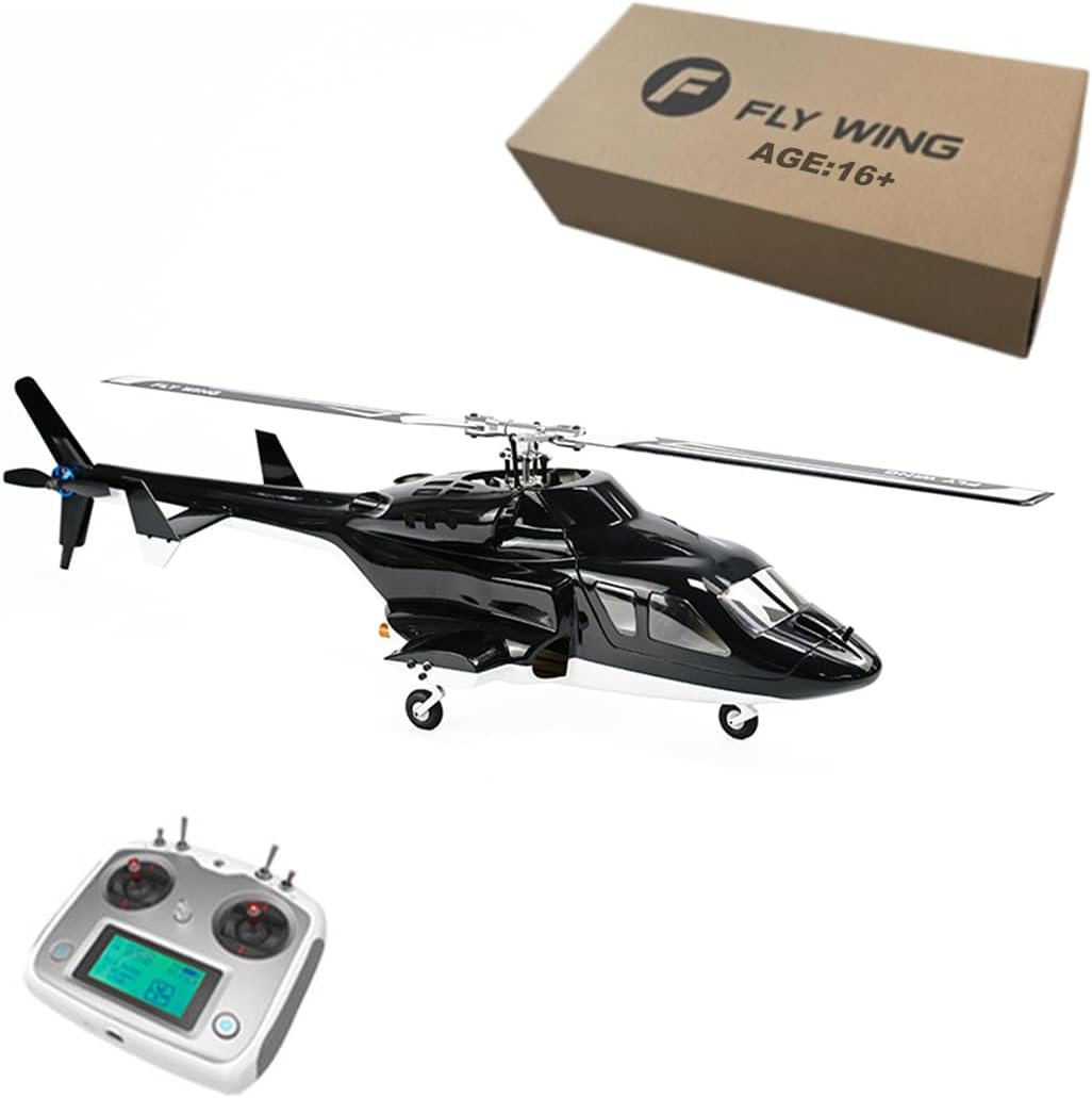 RC Helicopter for Adults, FLYWING FW450L Air-Wolf 450-Class 2.4G 6CH Military Helicopter, with GPS Positioning, Dual Brushless ESC, RTF VersionAircraft for Beginners