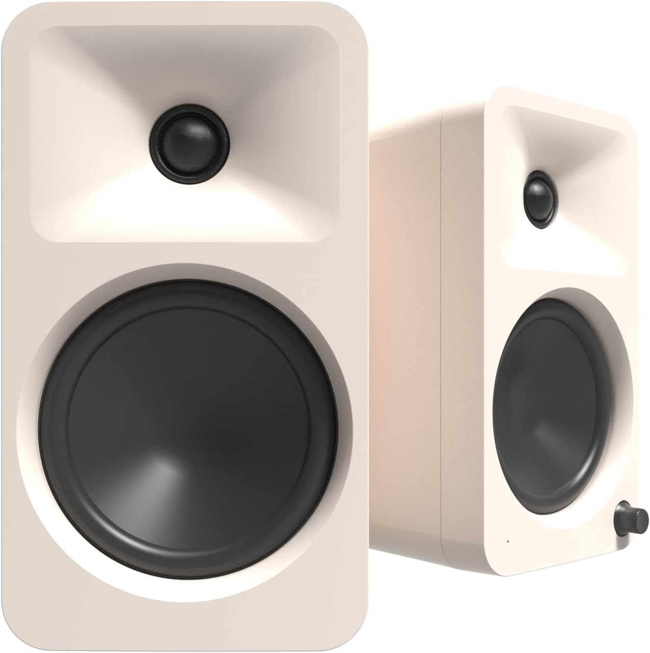 Kanto ORA4 140W Powered Reference Speakers with Bluetooth 5.0 and USB-C Input | 4” Woofers with Deep Bass Extension | Bi-Amplified | 80 Hz Automatic Crossover | Pair | Cream (Renewed)