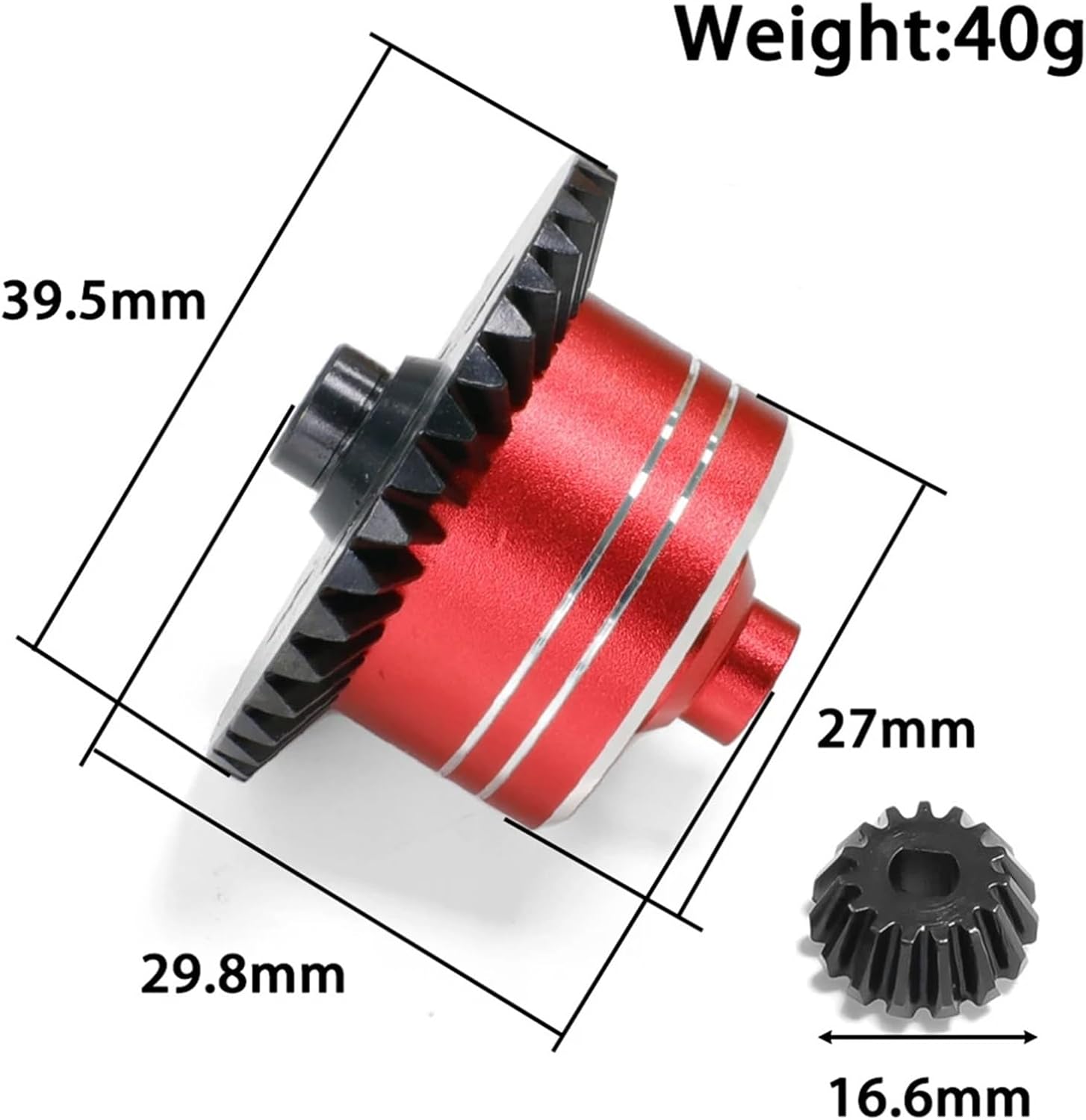 Compatible with Tamiya for TT02 for TT02B XV02 1/10 RC Car Accessories Metal Differential Case Steel Spur Gear Main Gear Set RC Car Part Accessories(Gary Powerfulerent)