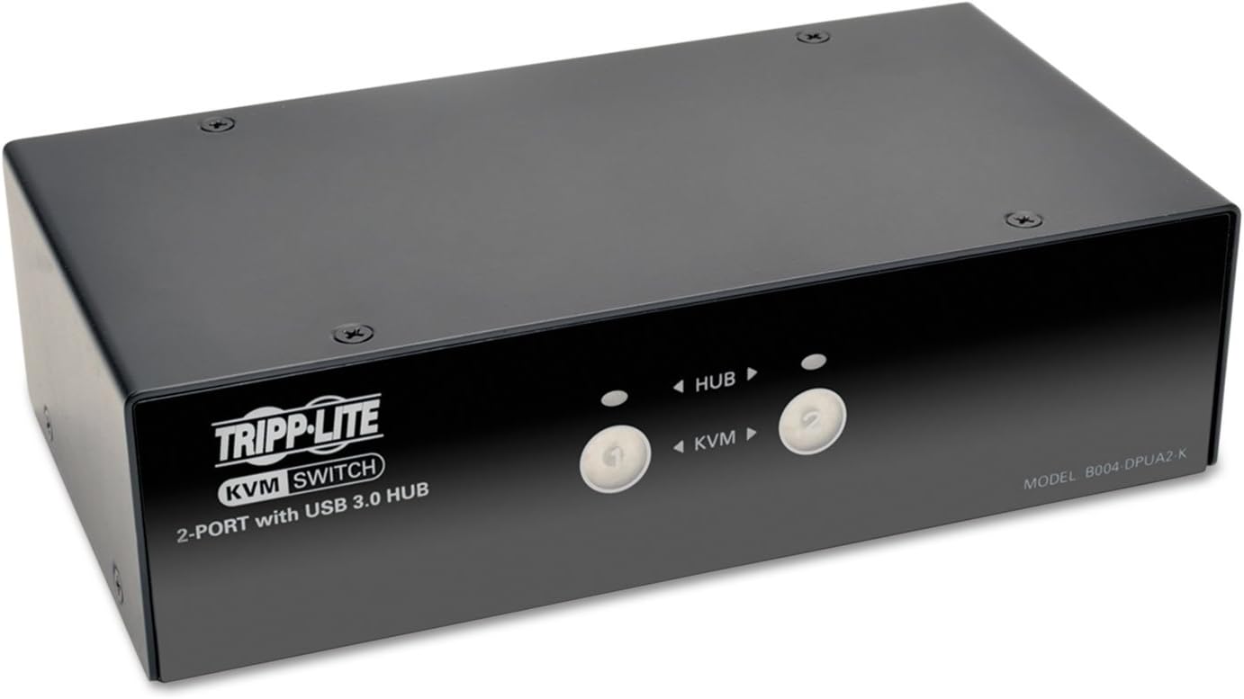 Tripp Lite 2-Port DisplayPort KVM Switch with Audio, Cables & USB 3.0 Hub (B004-DPUA2-K)