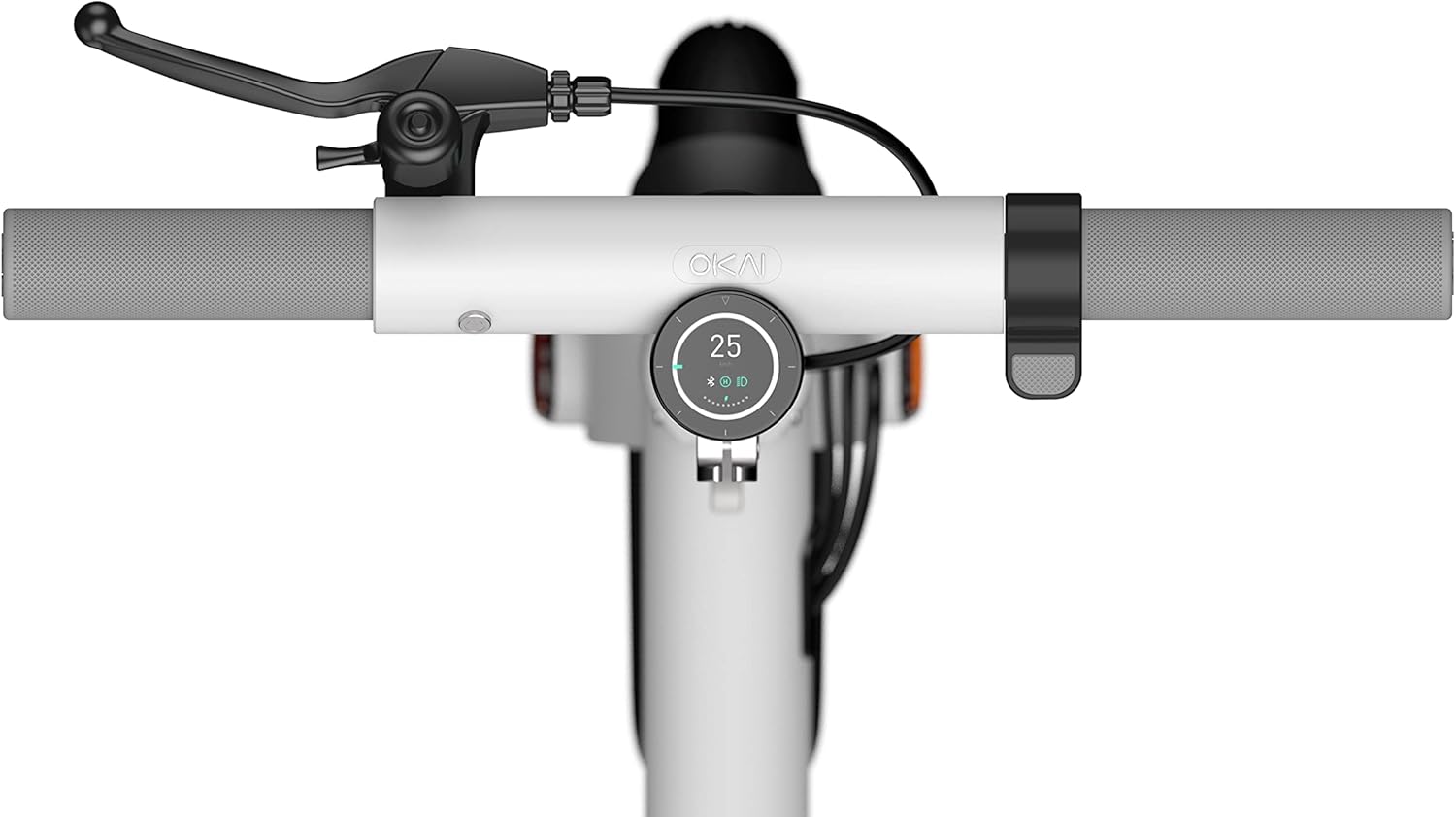 OKAI NEON Electric Scooter with Atmospheric Lights - 25 Miles Range & 15.5 Mph - Lightweight Folding Commuter E Kick Scooters for Adults (White)