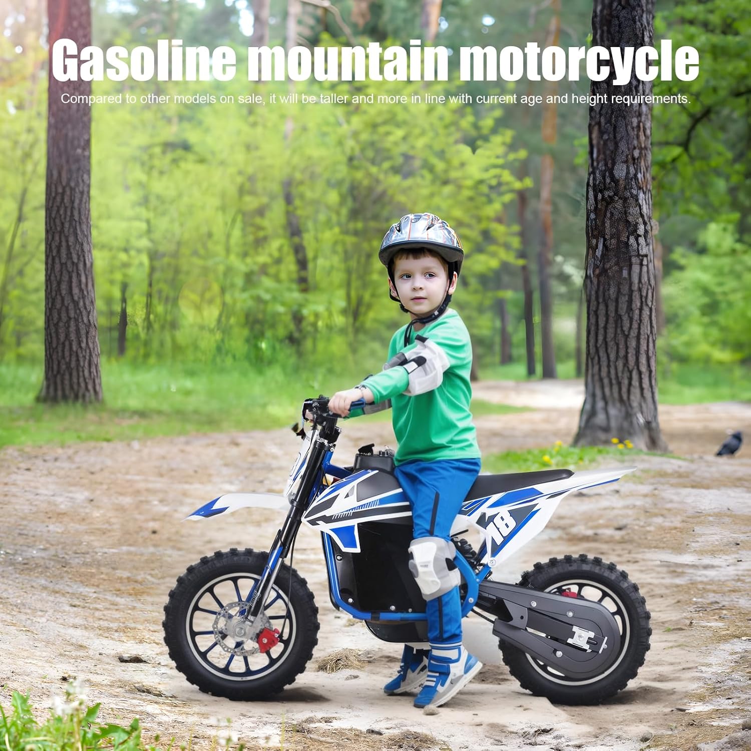 36V Electric Kid Dirt Bike,Off Road Mini Motorcycle,350W Motor Rocket Motorcycle Speed Up to 25 MPH,10 Inch Tires Dirt Bike,Mini Off Road Electric Vehicles Blue