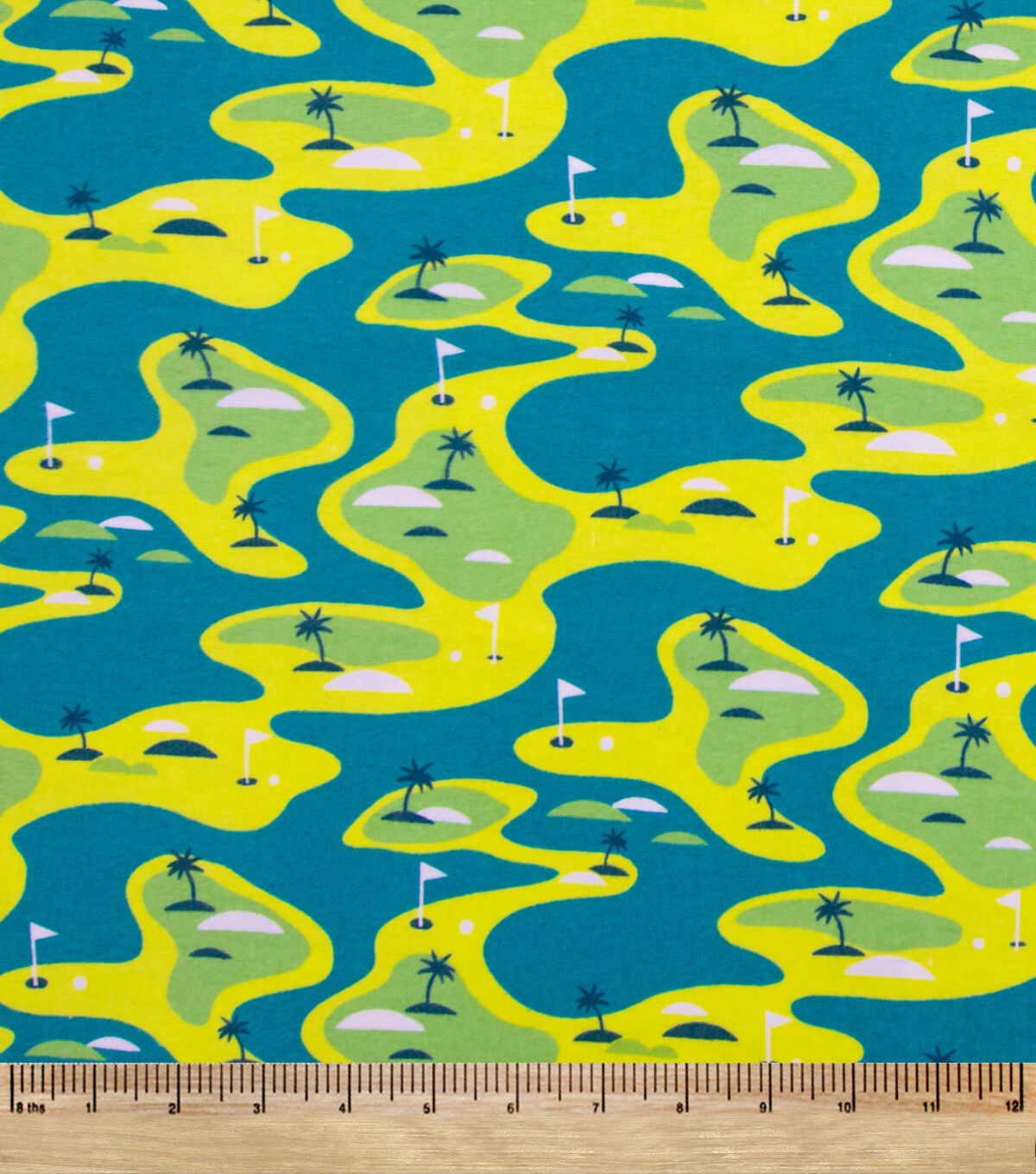 Green Golf Icons Super Snuggle Flannel Fabric