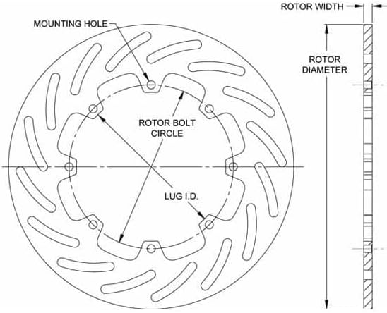 16012571 160-12571 Super Slotted Rotor, 12 x .360 Inch 160-12571