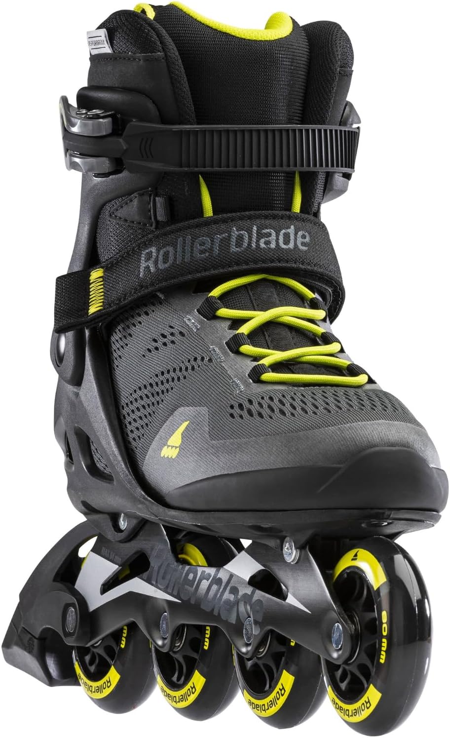 Rollerblade MACROBLADE 80, Herren Inline Skates, Inliner für Einsteiger & Gelegenheits Skater, Schwarz/Lime