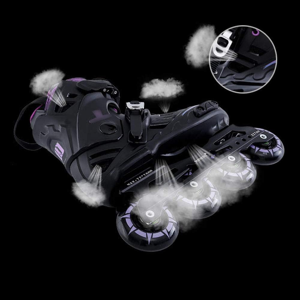 Inline Skate Professional Flat Figure Skates Skates Unisex (Black purple US12)