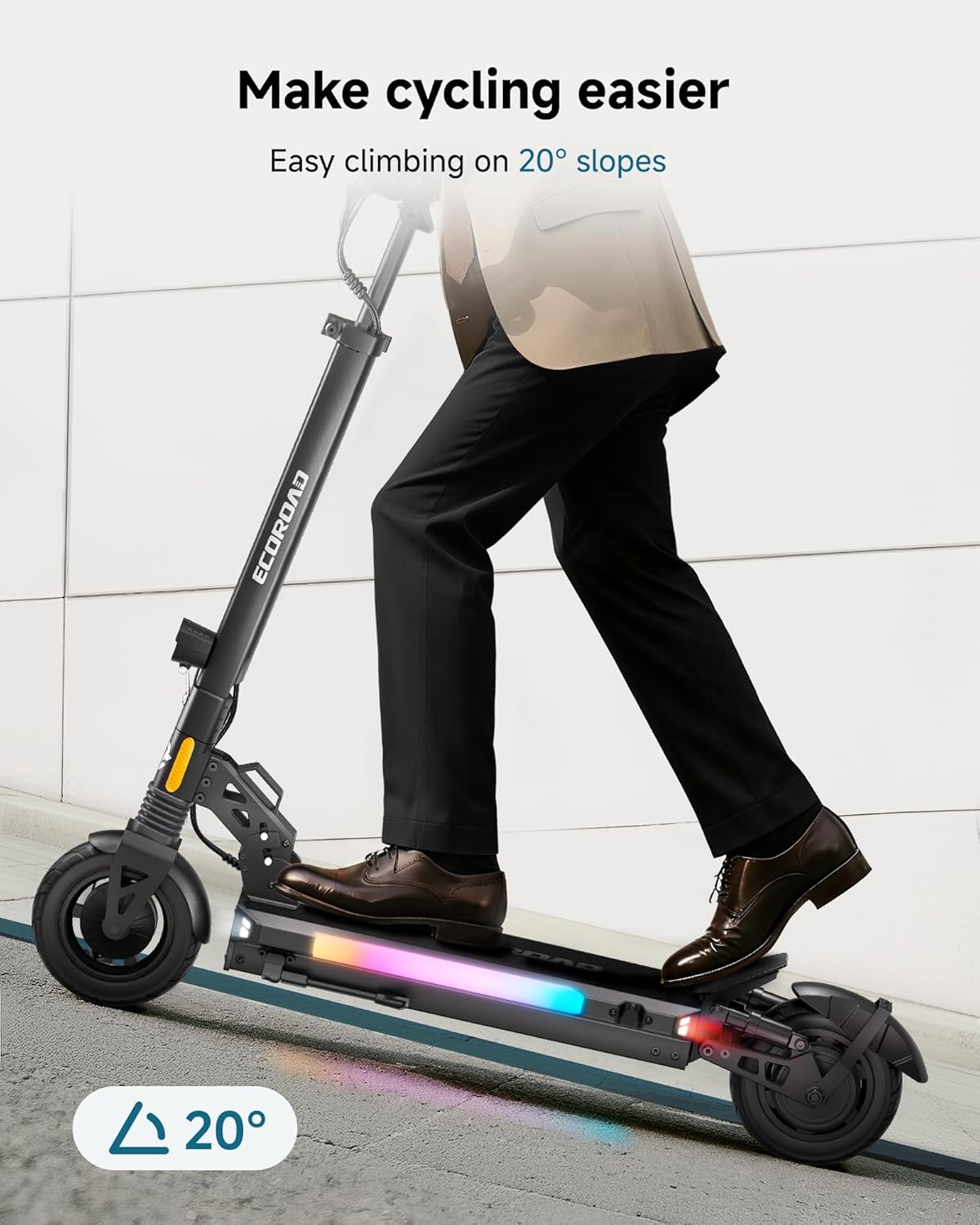 ECOROAD Electric Scooter Adults ES4/ES6, 800/1000W Motor & 25/31MPH Portable E-Scooter, 25/31 Miles Range, 8.5/10