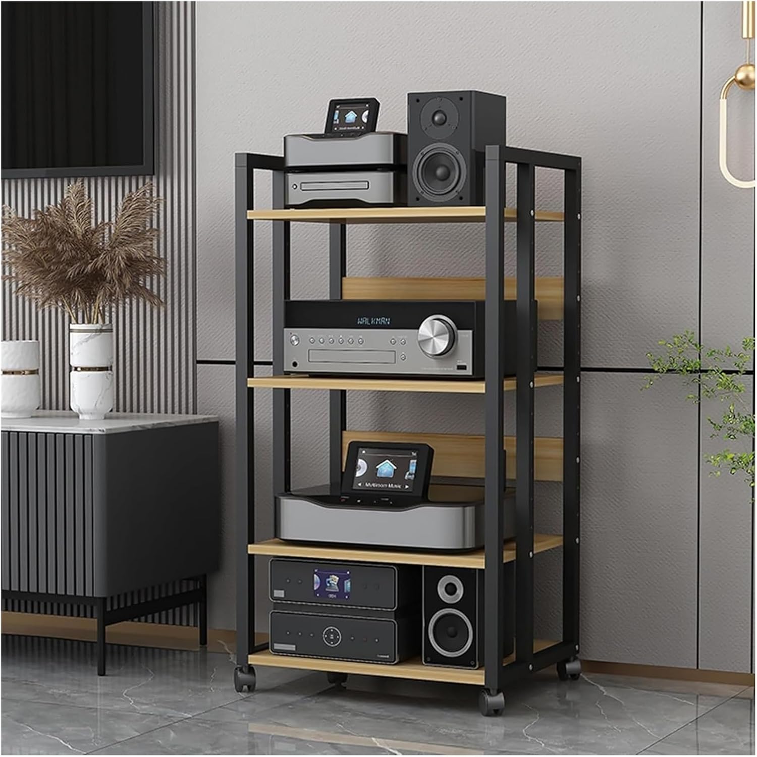 DFEDHF 4 Tier Media Stand Component Storage Unit