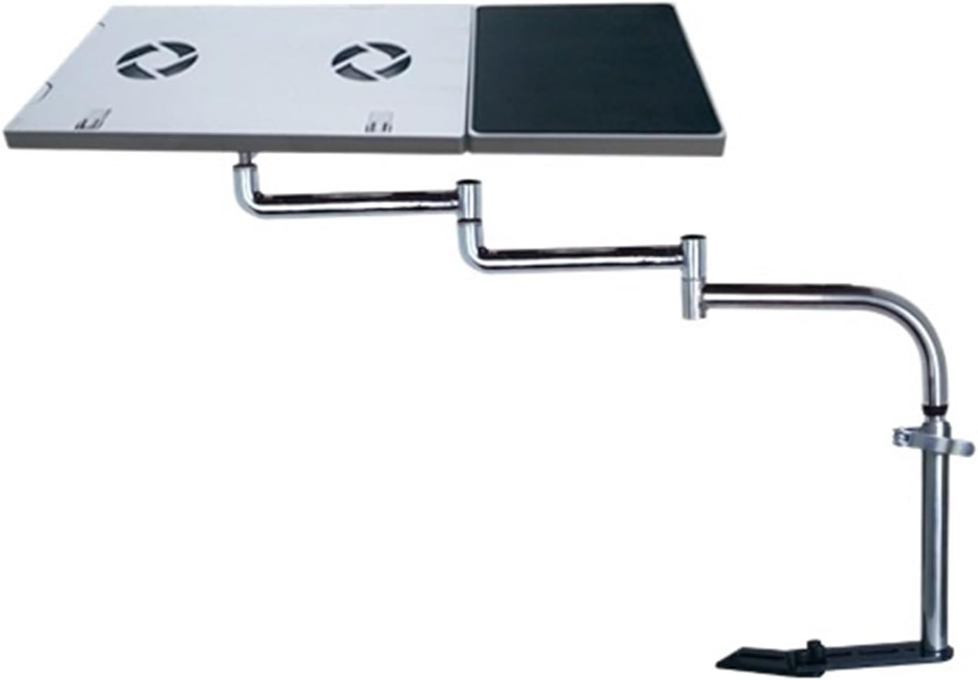 Full motion 360 degree rotating laptop car mount desk car dining table writing pad laptop holder with USB fan(BLOK851W)