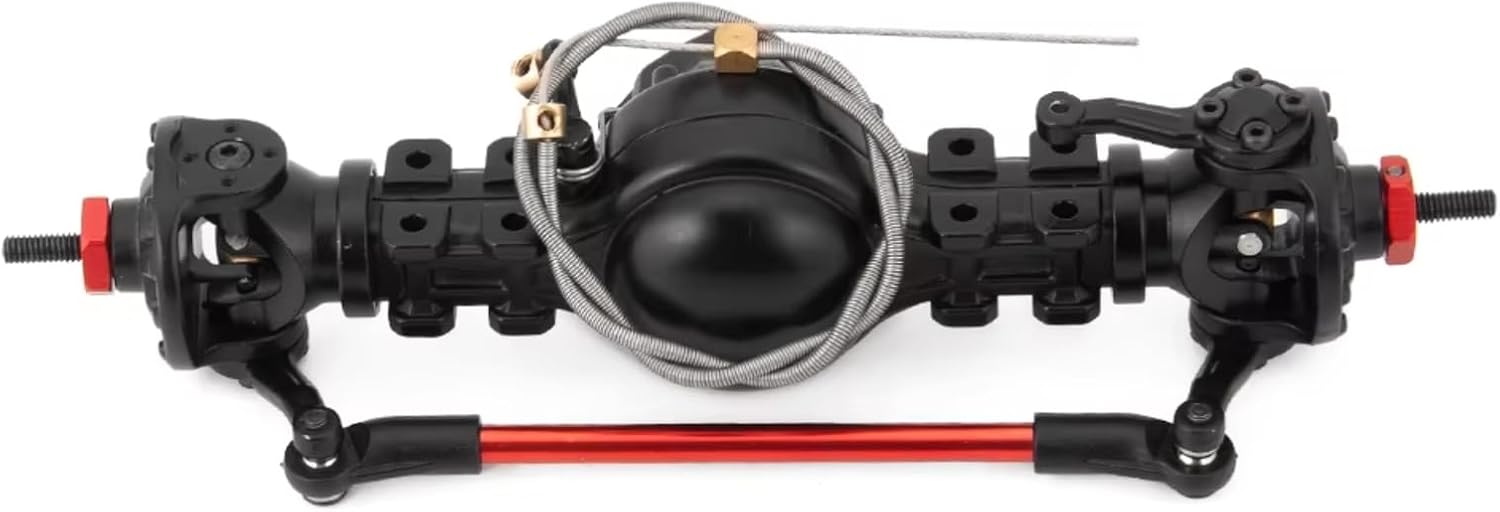 RC Axle Models For Tamiya Truck 1/14 Metal Alloy Front Rear Differential Axle Built Steel Gear RC Tow Drag Trailer Tractor Parts Accessory(Front)