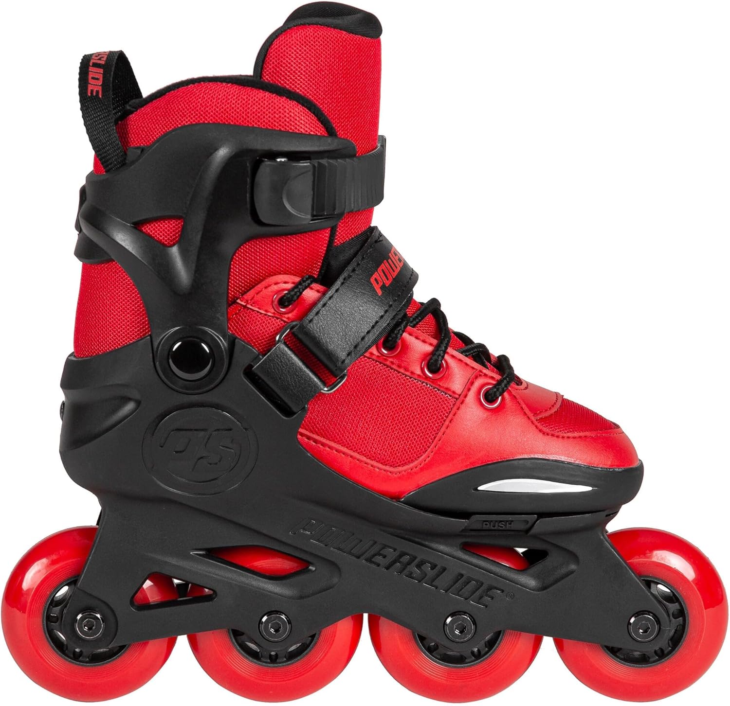 Powerslide Rocket Red, Adjustable Size 4 Wheels Children's Inline Skate, ABEC 7 Bearings