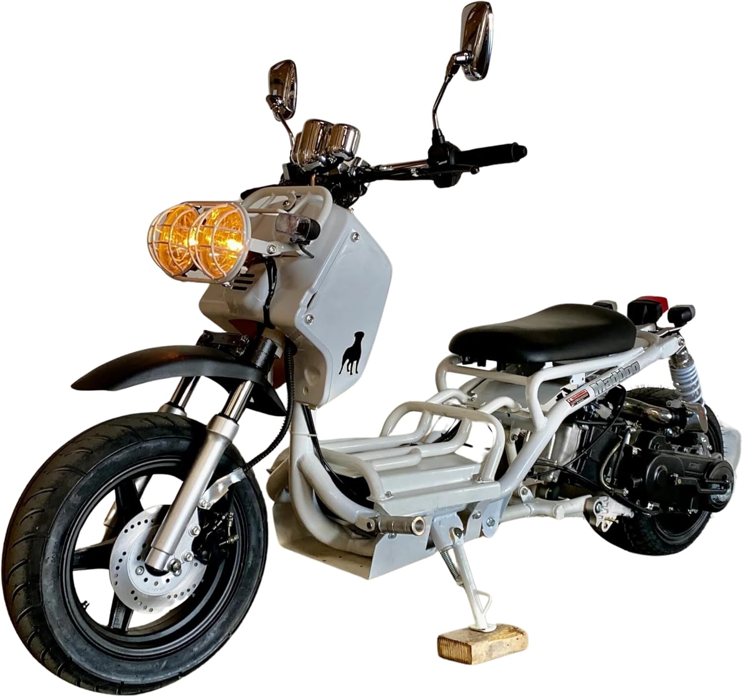 50cc Stretched Scooter Generation 1, Automatic Transmission, PMZ50-19, Wide 205/30-12 Rear Tire, Retro Speedometer, Gas Gauge, Street Legal Moped for Adults, Powerful 49cc GY6 Engine