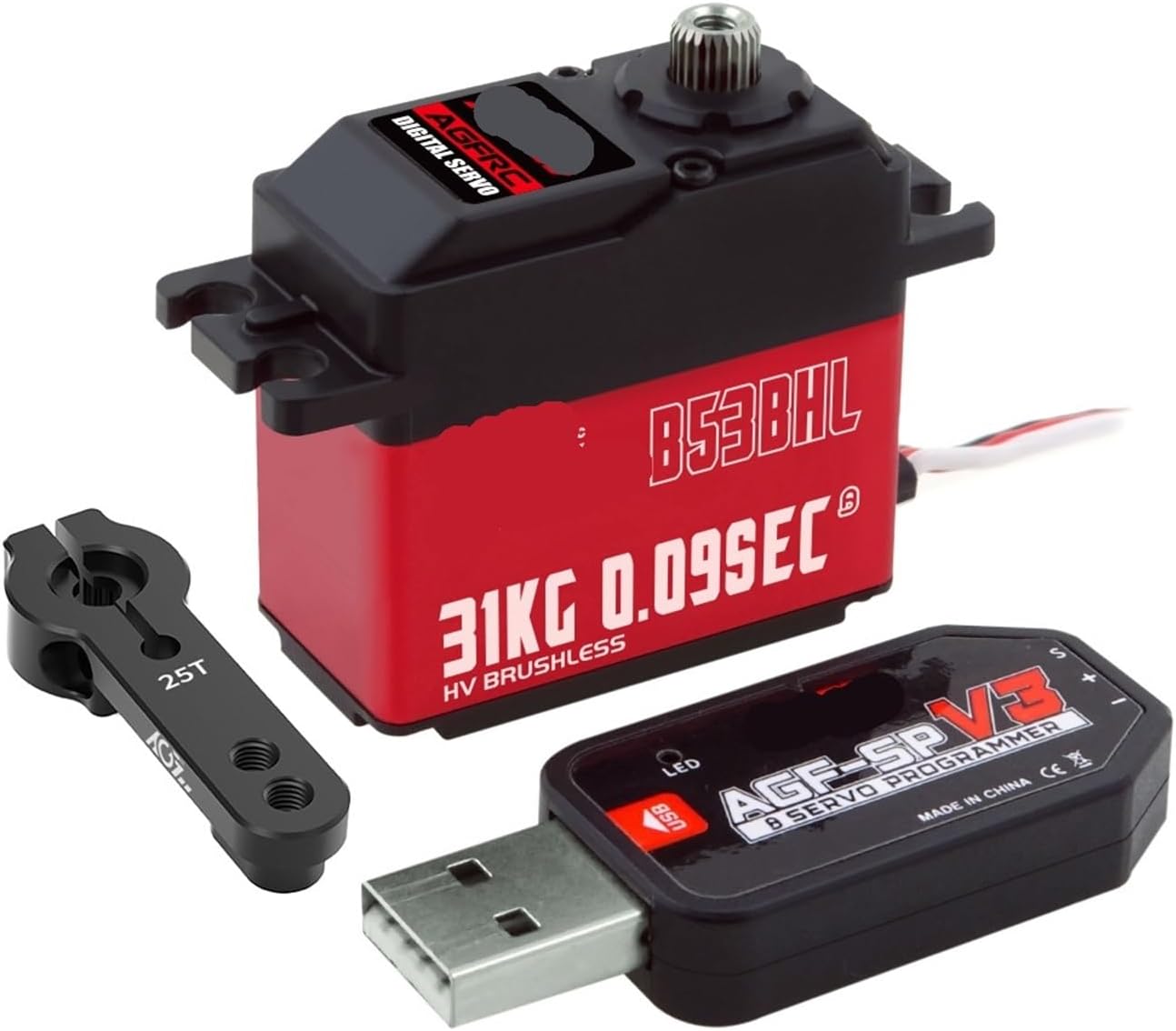 B53BHL V2 B53CHL V2 31KG 32KG Magnetic Coreless Torque Fast Speed Programmable Brushless Standard RC Servo 1Pcsa(B53BHL V2 31kg Set3)