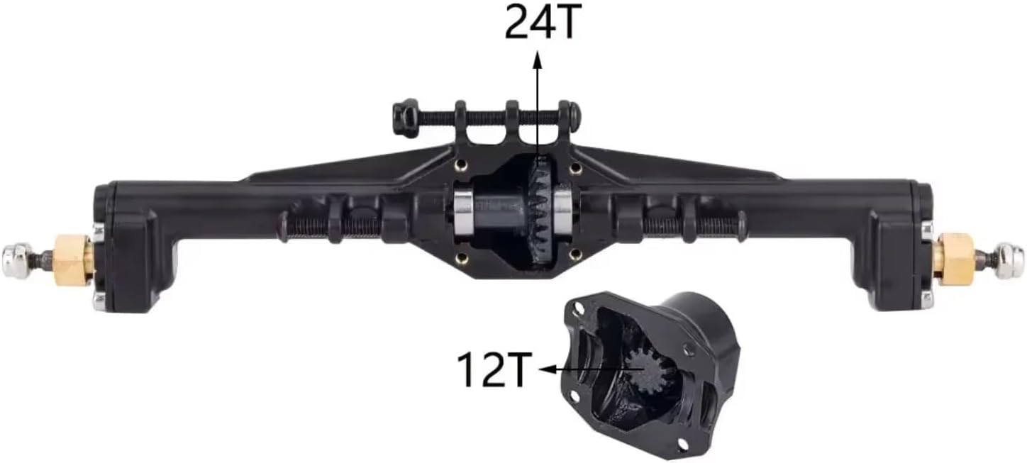 Rc Front Rear Axle for TRX4M 1/18 RC Car Crawler Axle Upgrade Parts Brass Widen Portal Axles +10mm with Lay Down Servo Mount Links