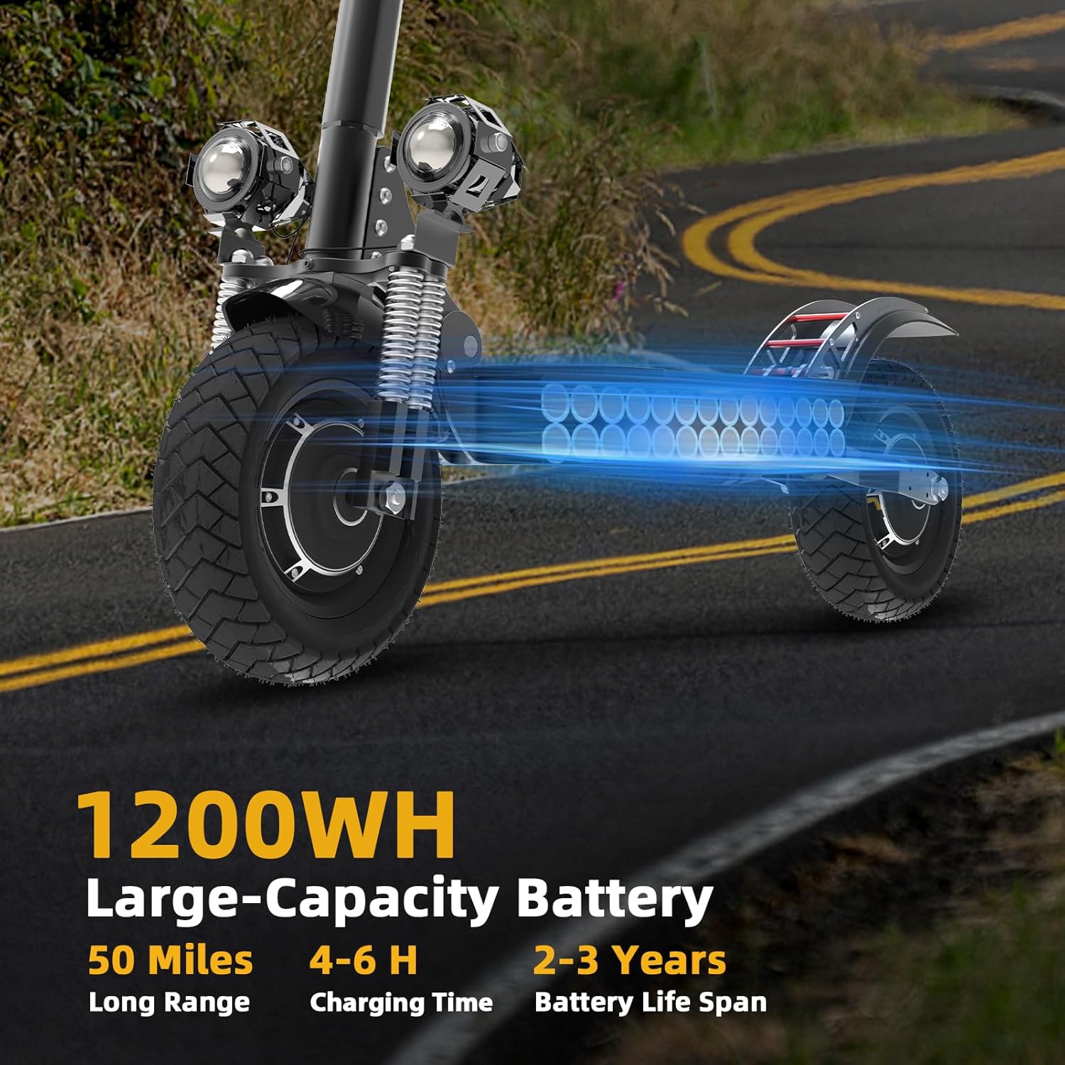 X700 Electric Scooter for Adults, 60V 3200W Dual Motor, 45 MPH Max Speed, 50miles Long Range, Dual Suspension, 10