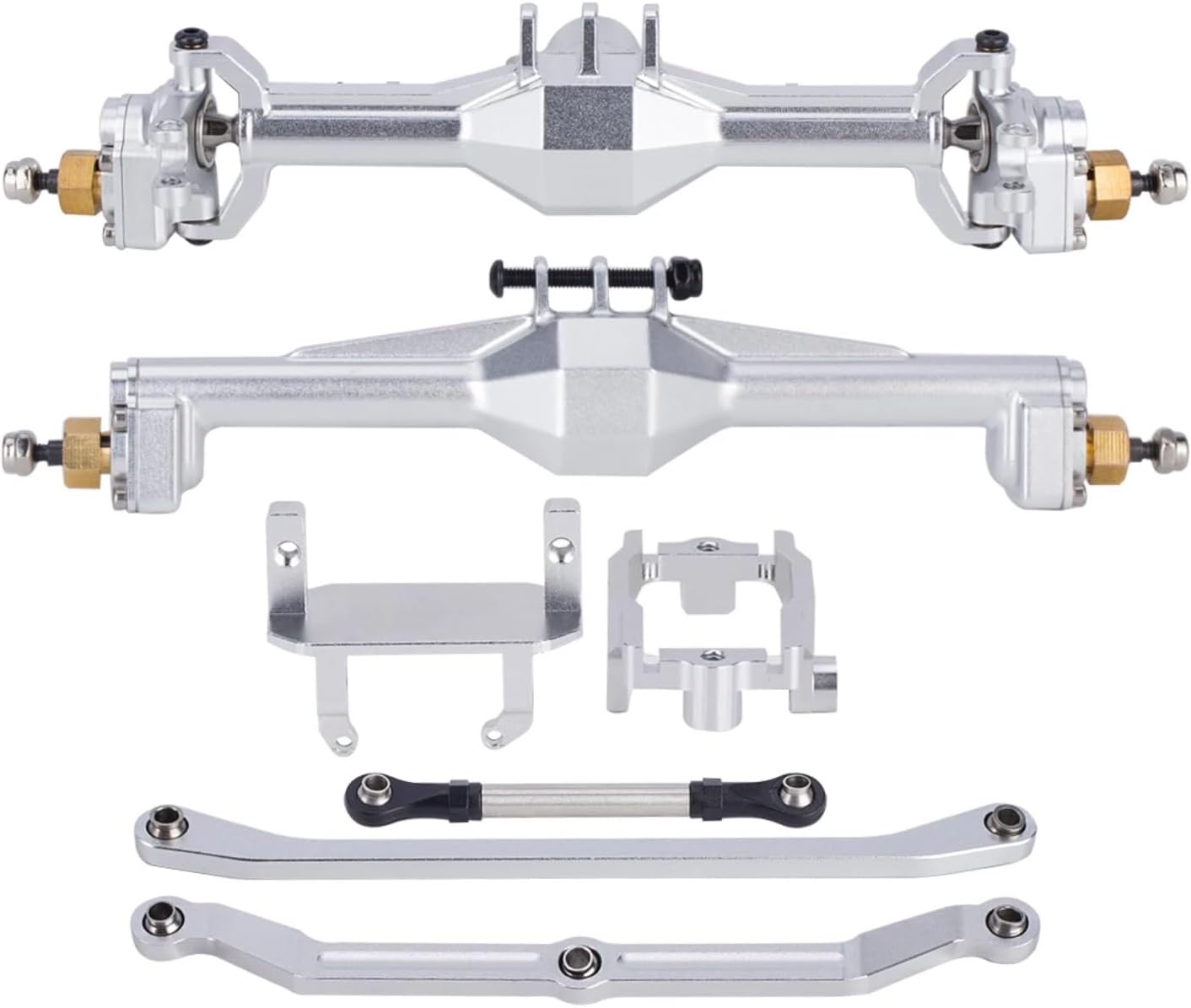 for TRX4M 1/18 with Lay Down Servo Mount & Links Aluminum CNC Portal Axles +10mm RC Crawler Car Axle Upgrade Parts RC Car Repair Kit(Silver)