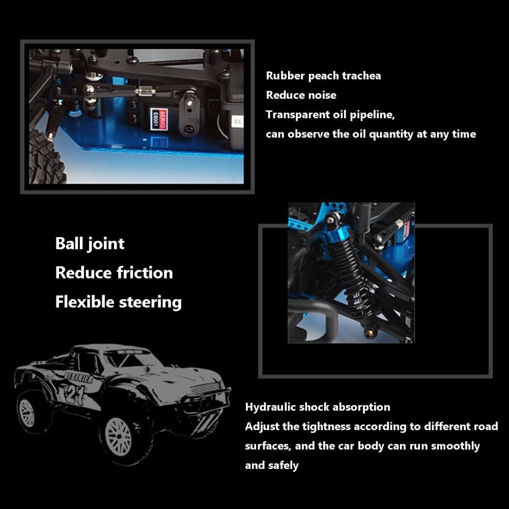 1/10 Nitro RC Truck for Adult Two Speed RC Car Rock Crawler 4WD Remote Control Car Nitro Gas Power Off Road Short Course Truck with Igniter, Methanol Fuel RC Climbing Vehicle Buggy