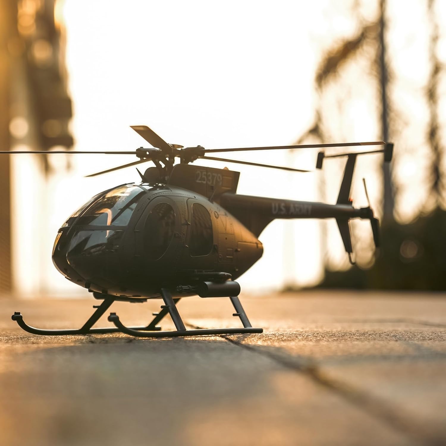 F119S MD500 6-Axis Gyroscope RC Helicopter with Flybarless Rotor Head, 6G/3D Switchable Modes Openable Cockpit - Remote Control Helicopter RTF for Beginner & Adults(Black,with Camera)